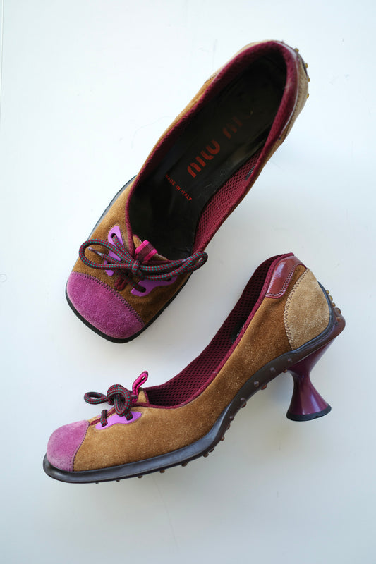 MIU MIU F/W 1999 SUEDE BUBBLE SOLE HEELS