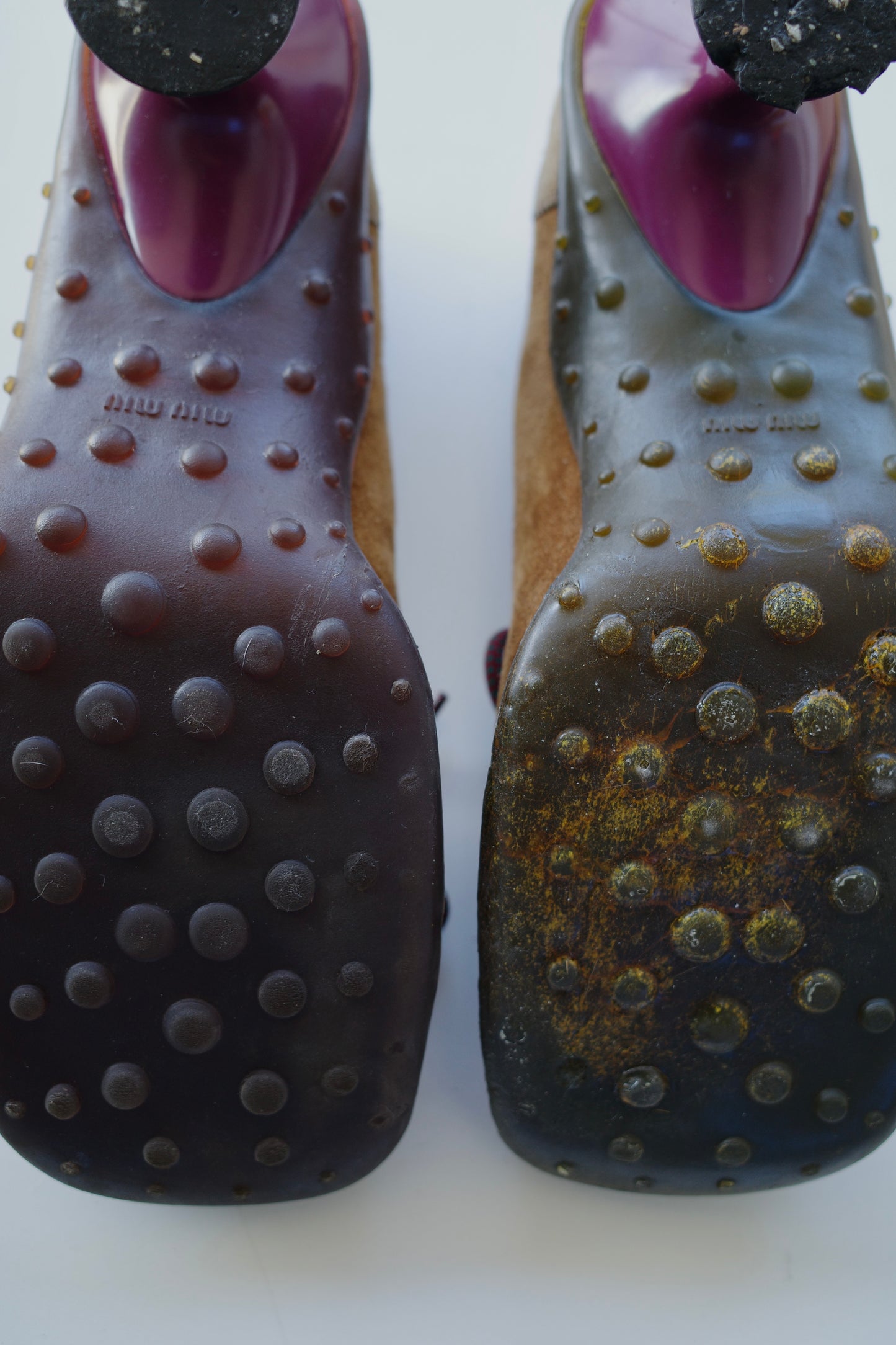 MIU MIU F/W 1999 SUEDE BUBBLE SOLE HEELS