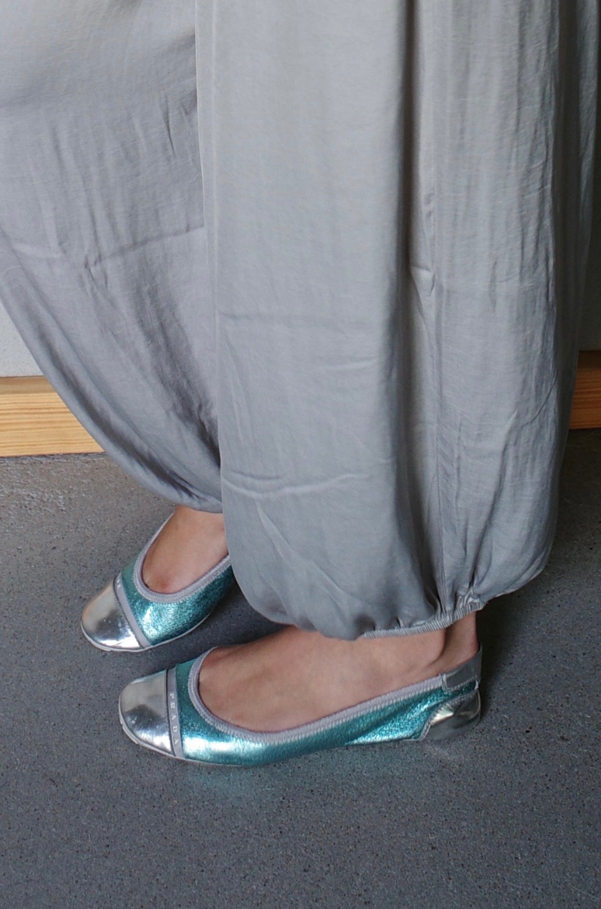 PRADA METALLIC BALLET FLATS