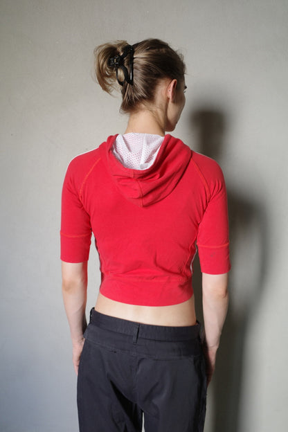 2000s RED CROPPED HODDIE
