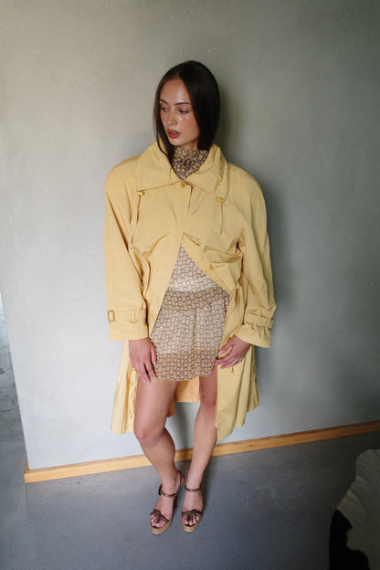80s BUTTERYELLOW TRENCHCOAT