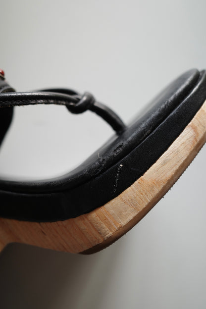 90S WOOD CLOGS /W STONES