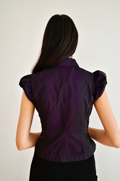 FITTED PUFFSLEEVE BLOUSE PURPLE