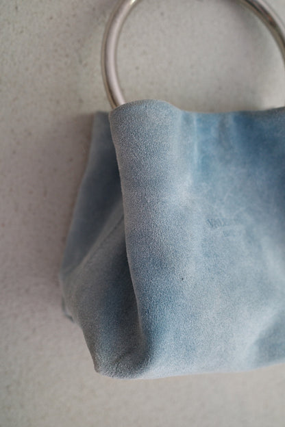 VINTAGE ITALIAN SUEDE MINI POUCH /W METAL HANDLE