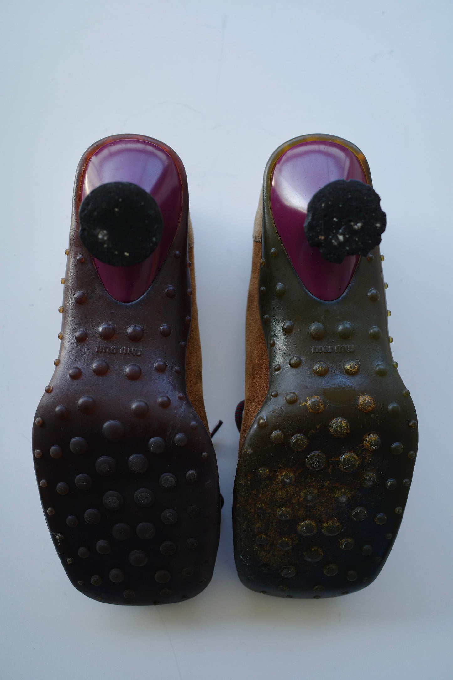 MIU MIU F/W 1999 SUEDE BUBBLE SOLE HEELS