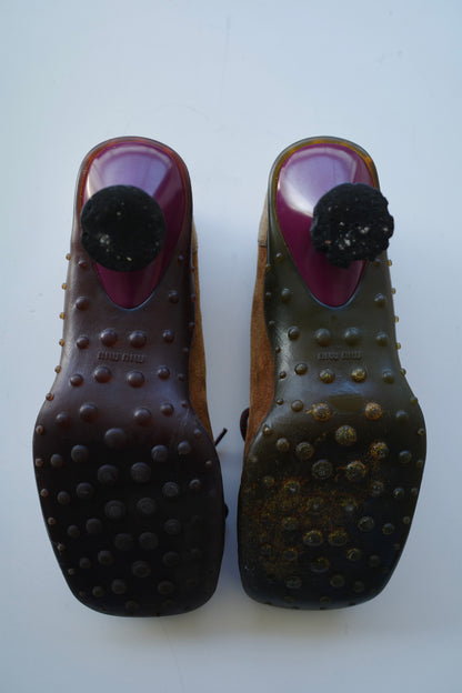 MIU MIU F/W 1999 SUEDE BUBBLE SOLE HEELS