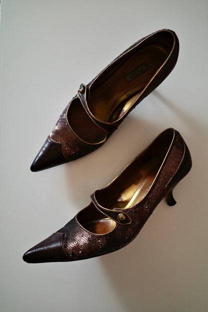 PRADA SEQUIN KITTEN HEEL