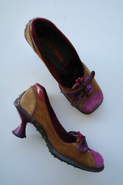MIU MIU F/W 1999 SUEDE BUBBLE SOLE HEELS