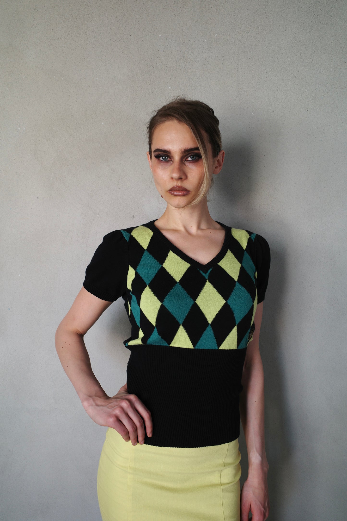 VINTAGE ARGYLE KNIT SHIRT