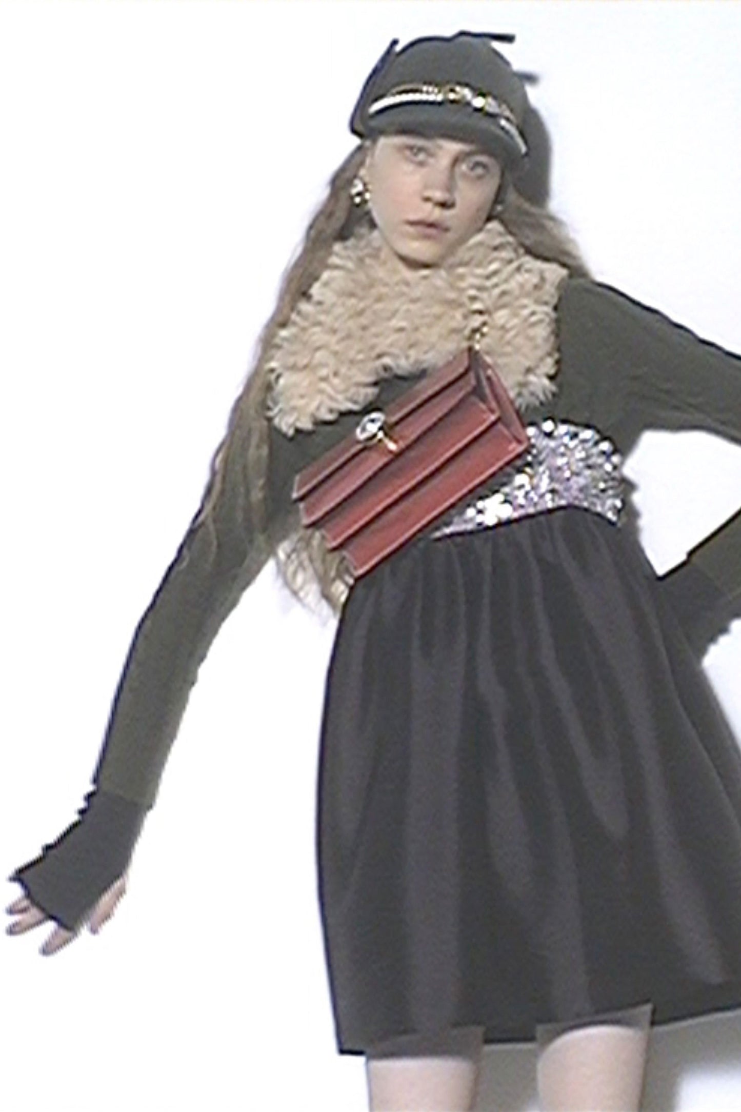 MIU MIU F/W 2019 BROOCH WOOL CAP