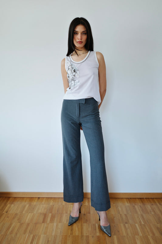 MINIMALIST FLARED SUIT PANTS