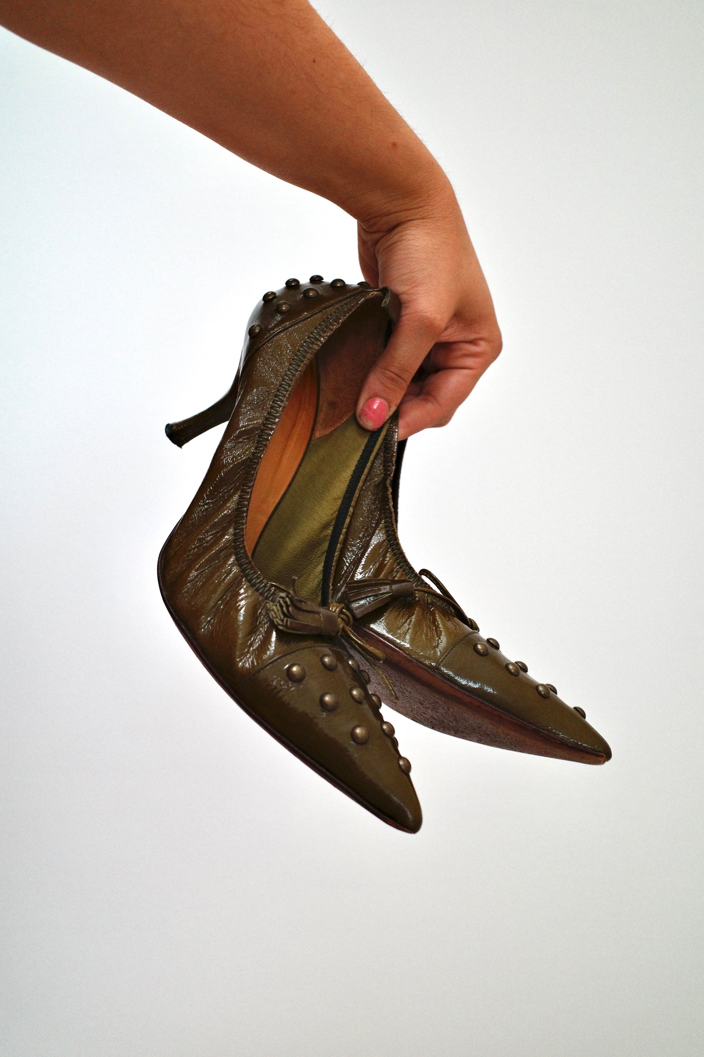 Studded Kitten Heels