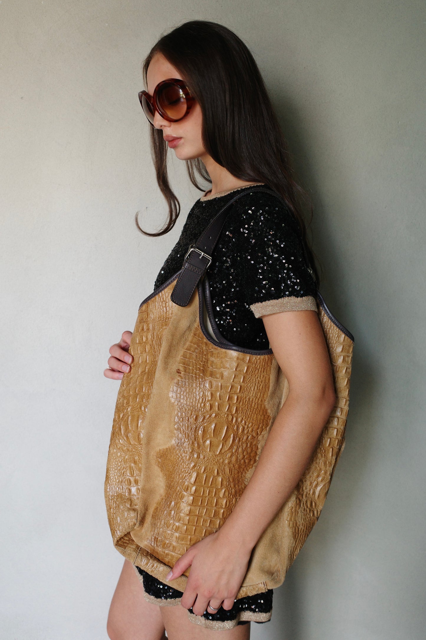VINTAGE CROCO HOBO BAG