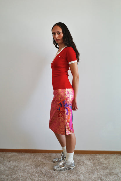 PATTY SHELABARGER SILK JACQUARD SKIRT