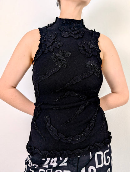 Beaded Turtleneck Tanktop