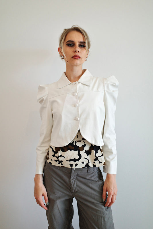 Vintage 80's Leather Bolero