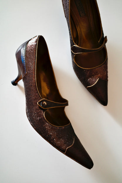 PRADA SEQUIN KITTEN HEEL