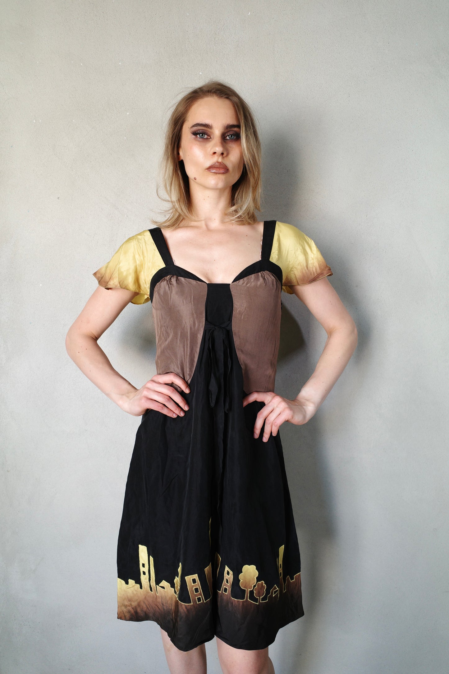 2000s PURE SILK SKYLINE DRESS