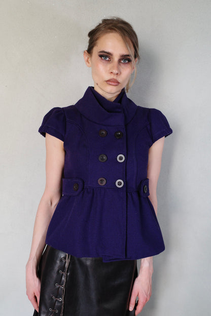 BABYDOLL WOOL PEACOAT (PURPLE)