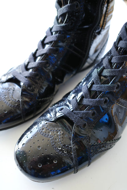 MIU MIU PATENT LEATHER BOXING BOOTS