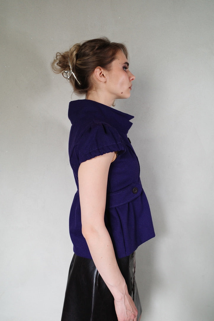 BABYDOLL WOOL PEACOAT (PURPLE)