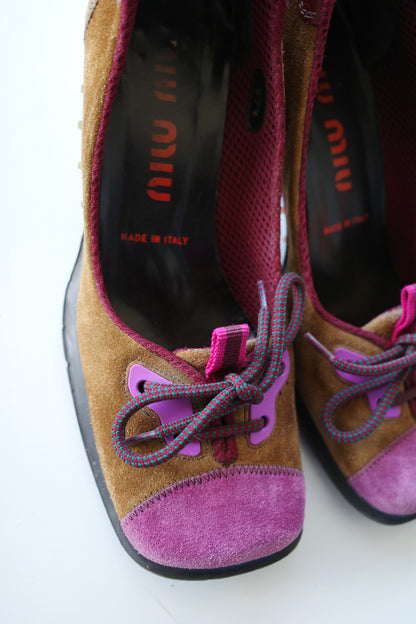 MIU MIU F/W 1999 SUEDE BUBBLE SOLE HEELS