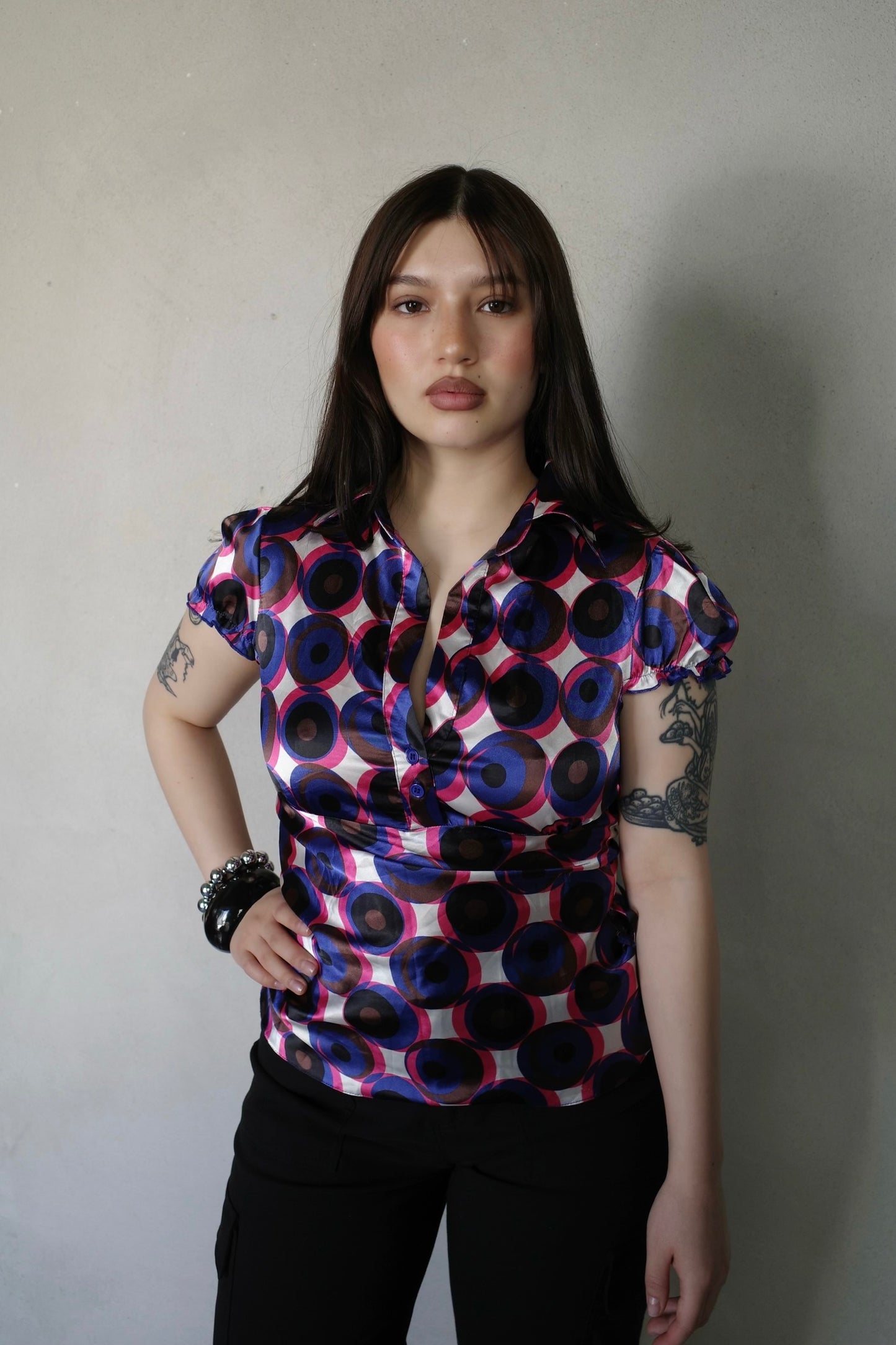 RETRO SATIN BLOUSE