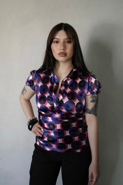 RETRO SATIN BLOUSE