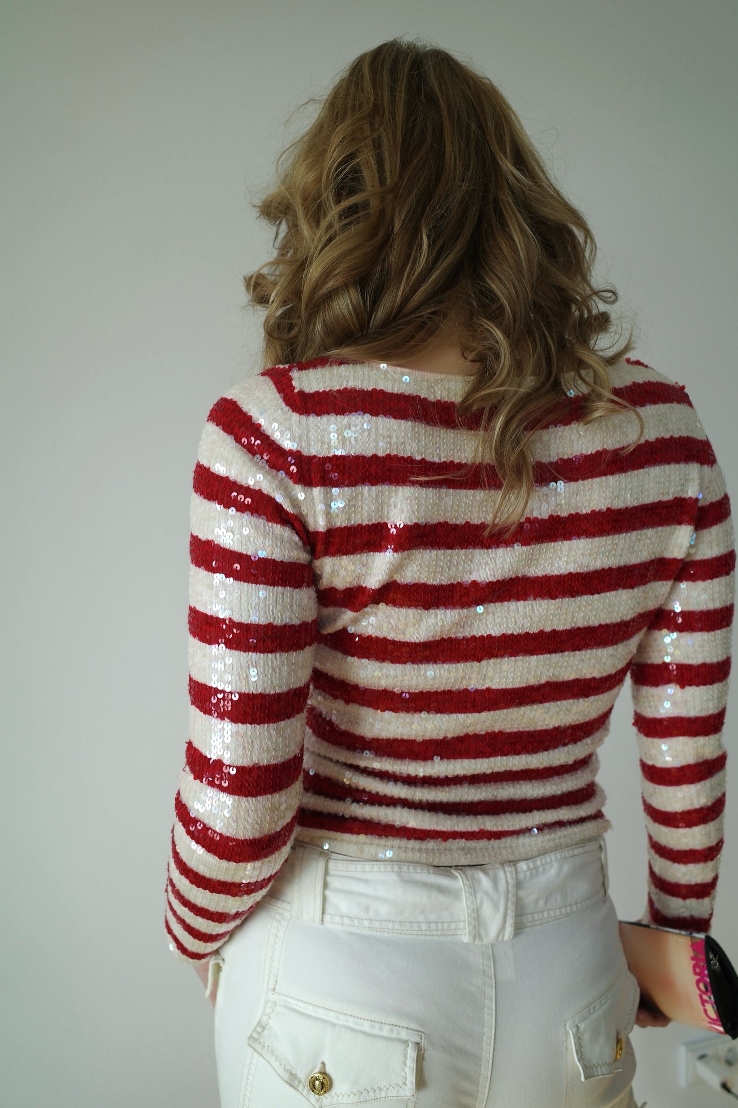 MOSCHINO SEQUIN STRIPE SHIRT