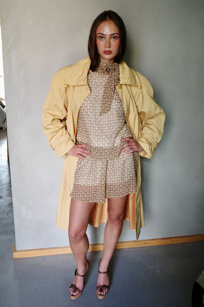 80s BUTTERYELLOW TRENCHCOAT