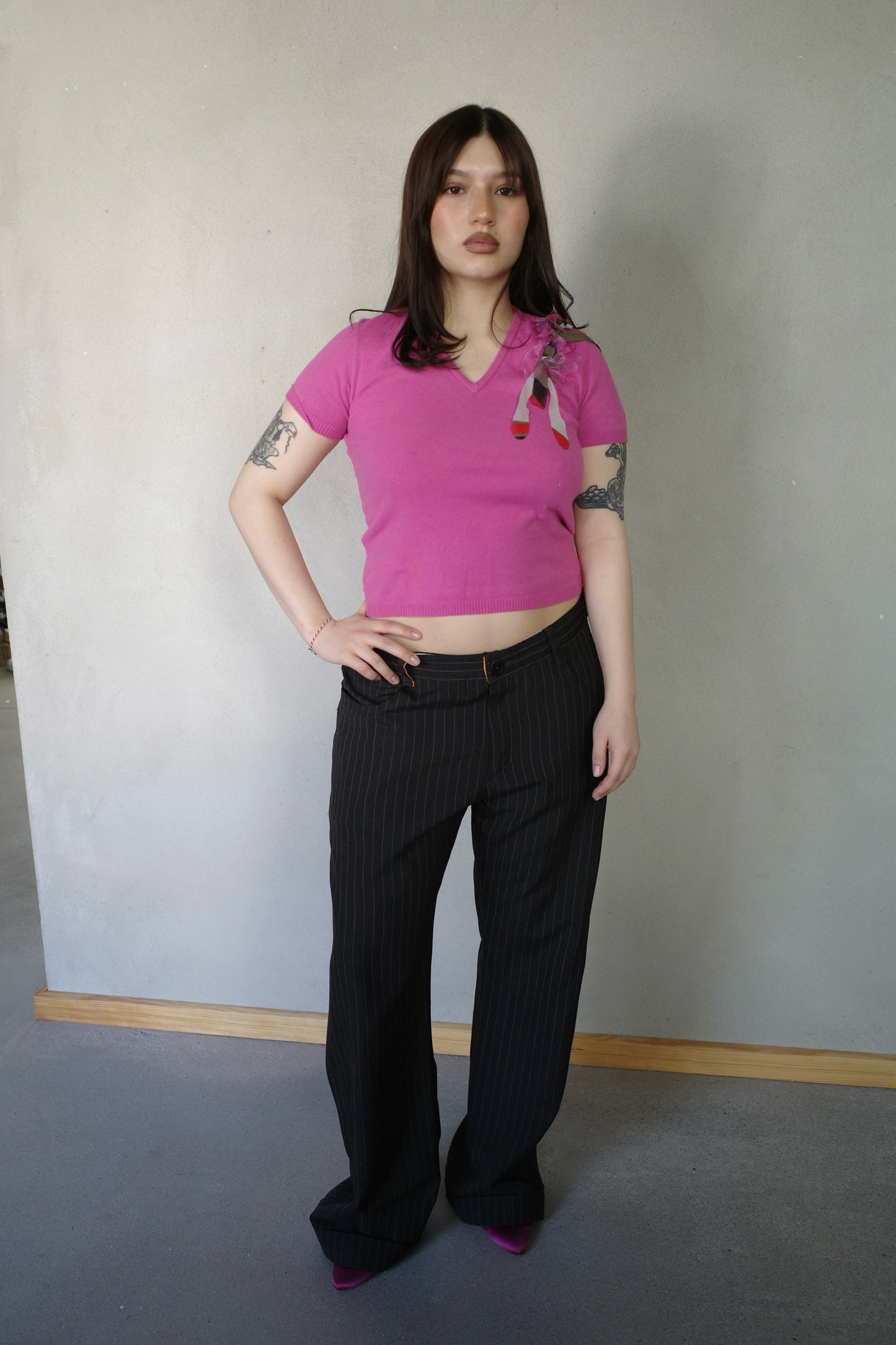 VINTAGE PINSTRIPE SUIT PANTS