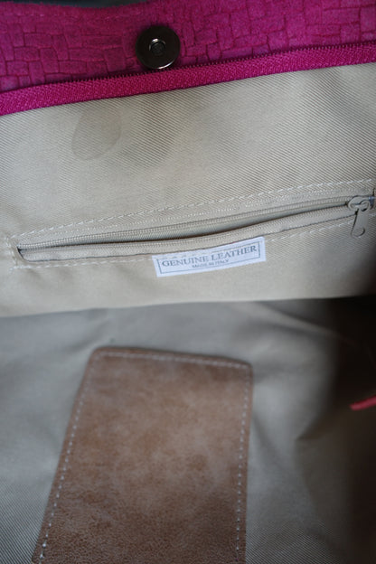PINK LEATHER HOBO BAG