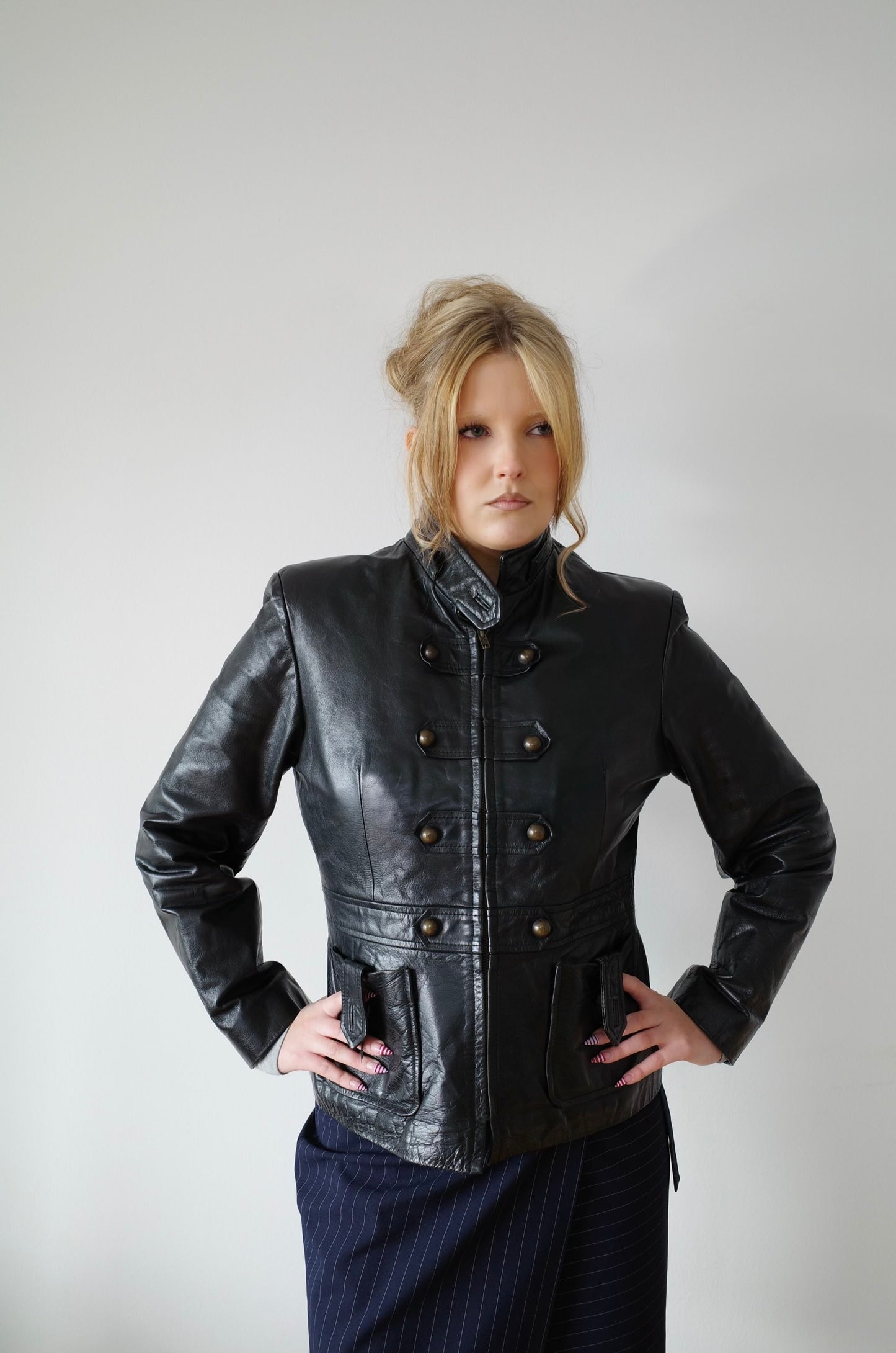 90s MILITARY LEATHERJACKET