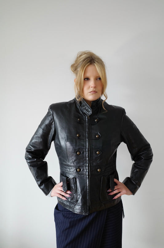 90s MILITARY LEATHERJACKET