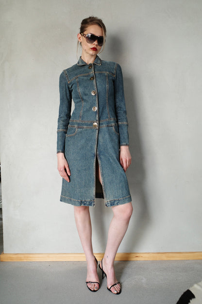 DKNY DENIM COAT DRESS