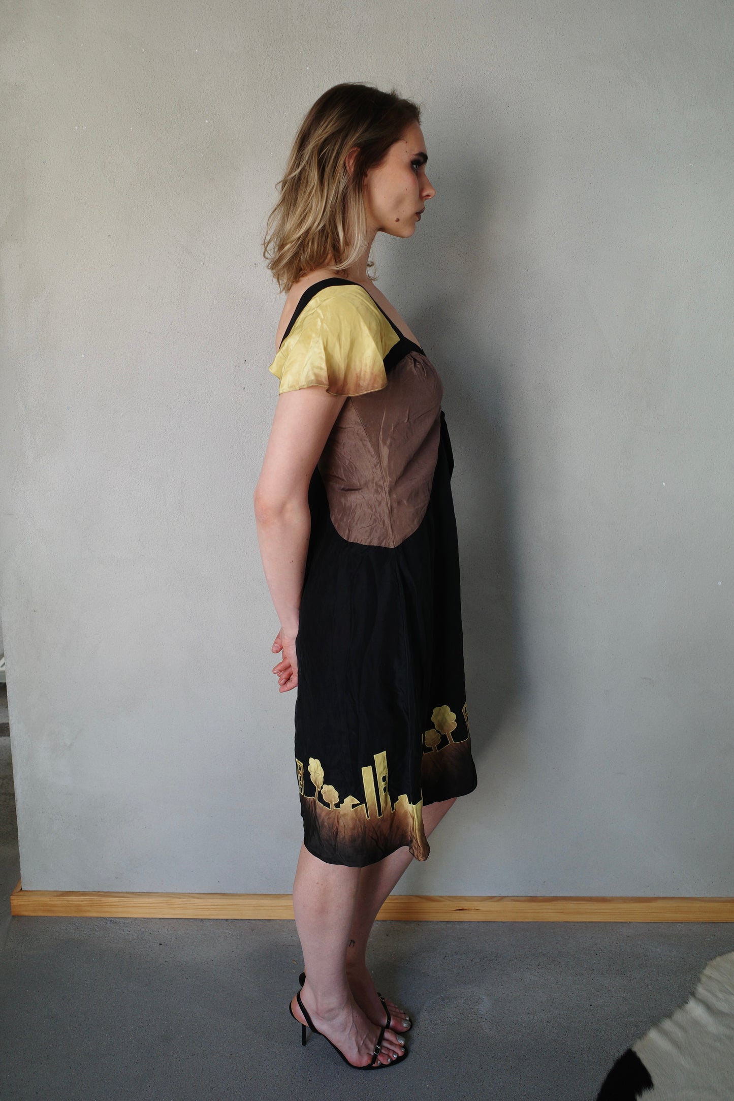 2000s PURE SILK SKYLINE DRESS