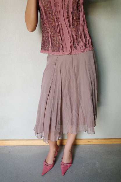 VINTAGE SILK TWO-PIECE ENSEMBLE