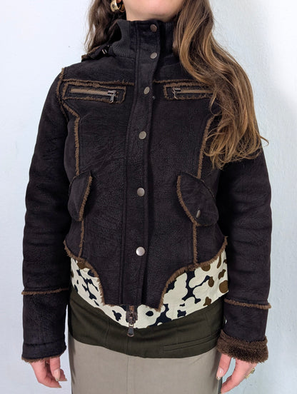 VINTAGE LEATHERJACKET WITH HOOD