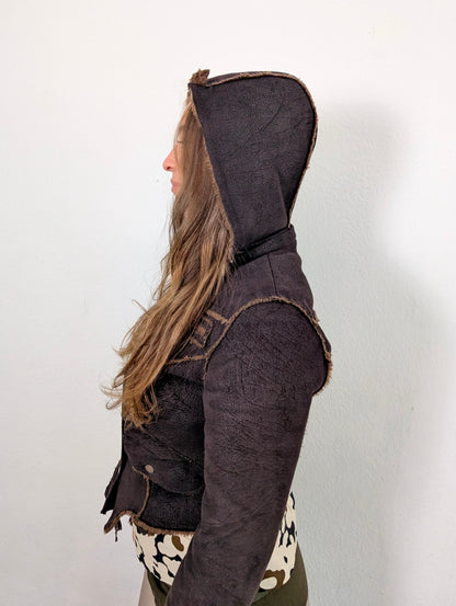 VINTAGE LEATHERJACKET WITH HOOD