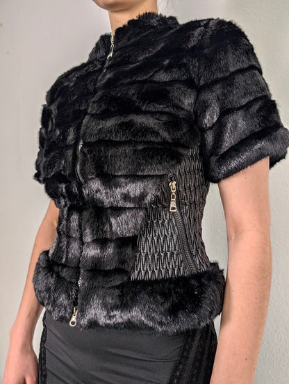 VINTAGE FITTED FAUX FUR VEST