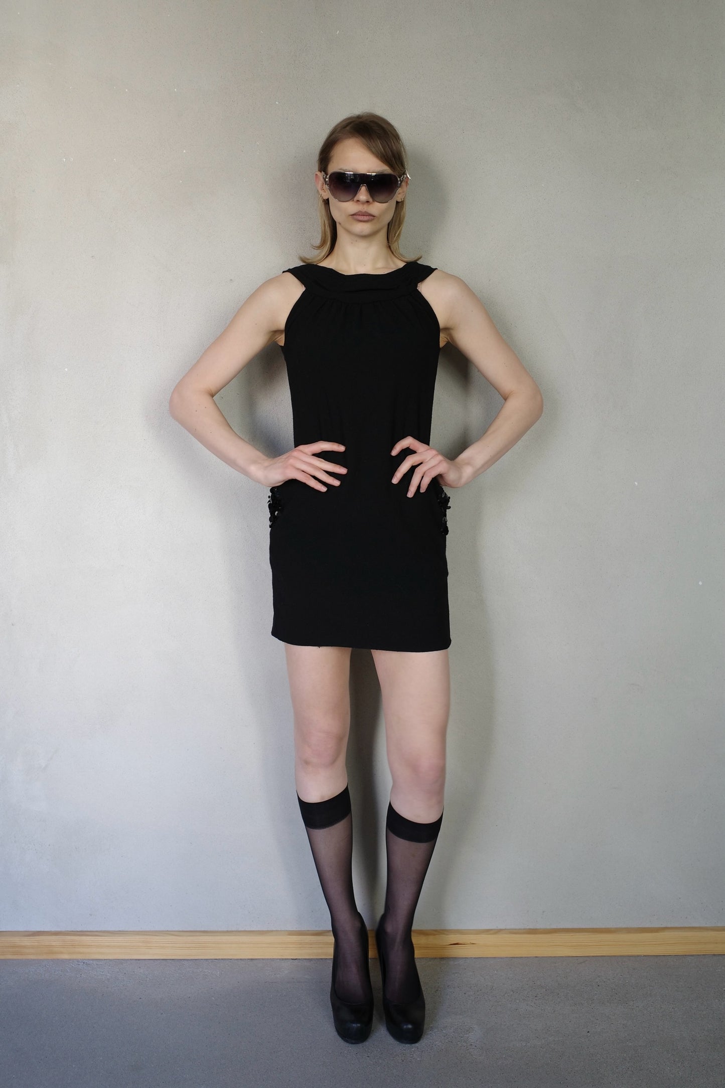 VERA WANG SEQUIN POCKET DRESS