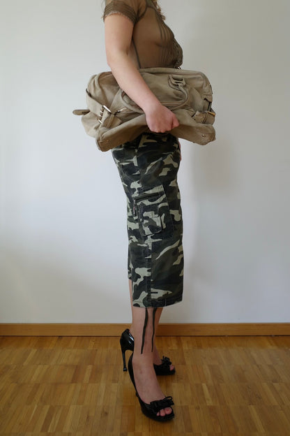 VINTAGE CAMOUFLAGE CAPRI PANTS