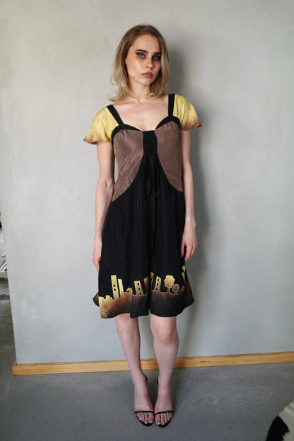 2000s PURE SILK SKYLINE DRESS