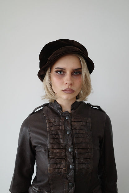 VELVET BAKER BOY HAT