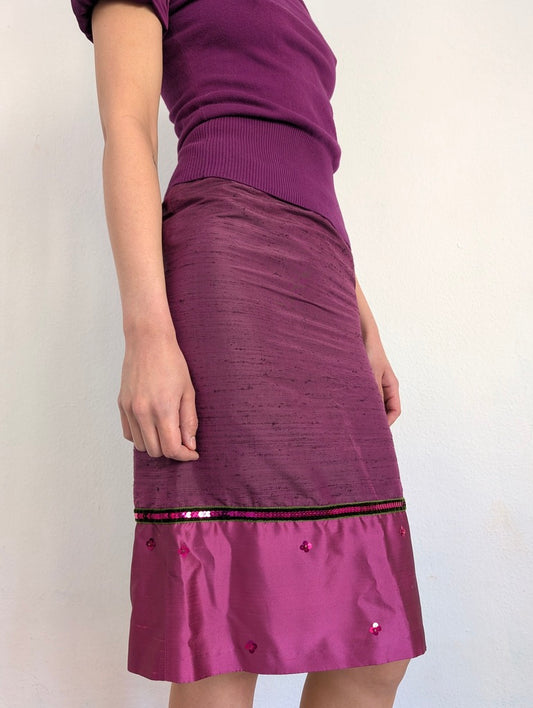 Pink Silk Skirt