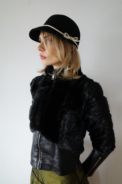 FITTED WAIST FAUX FUR JACKET