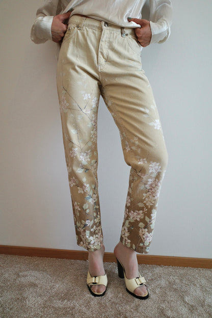 ROBERTO CAVALLI CHERRYBLOSSOM PANTS 90s