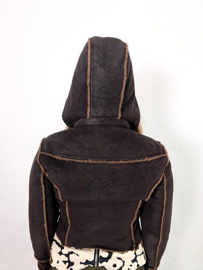 VINTAGE LEATHERJACKET WITH HOOD