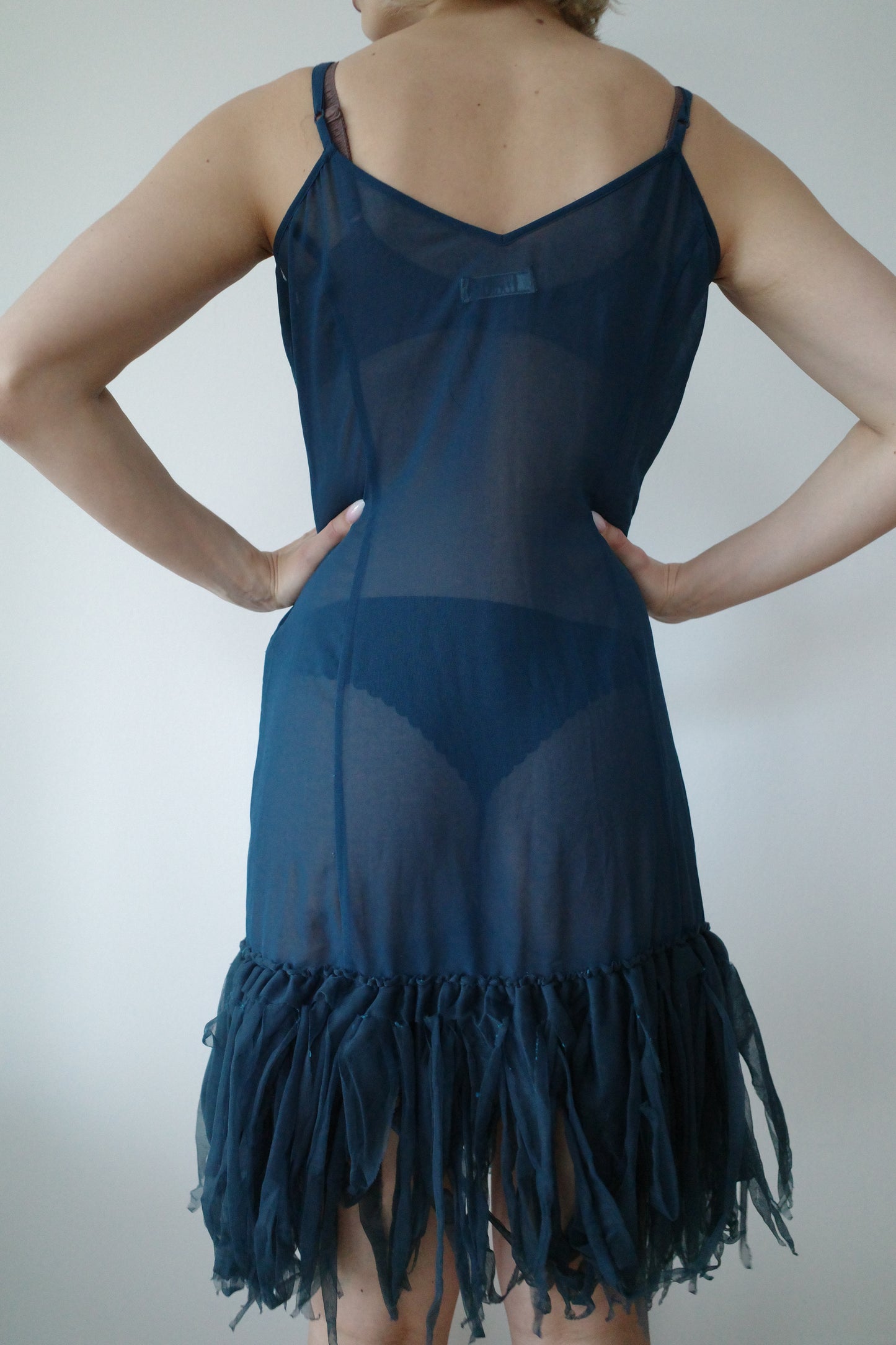 VINTAGE FEATHERY MESH DRESS