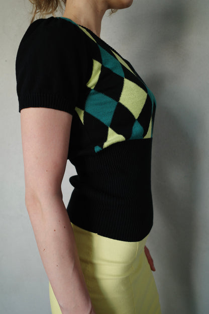 VINTAGE ARGYLE KNIT SHIRT